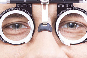 Man having his eye examined